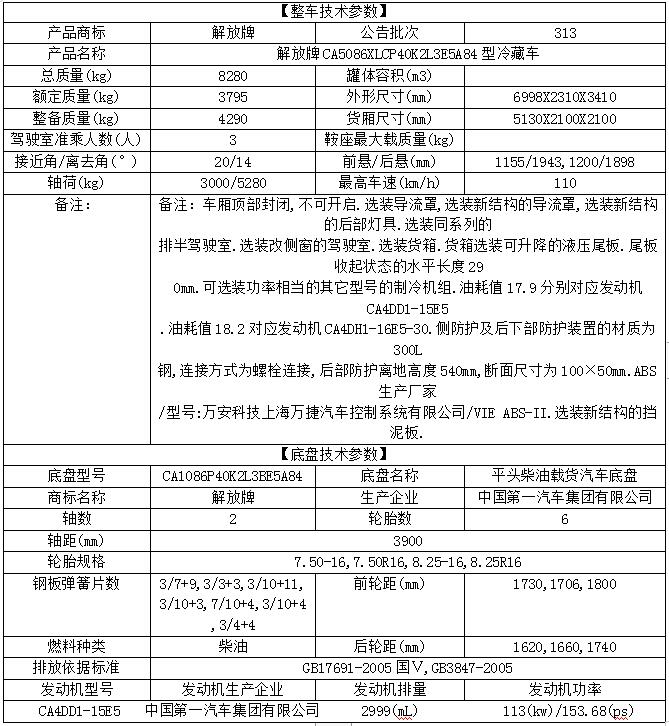 解放冷藏车5.2米