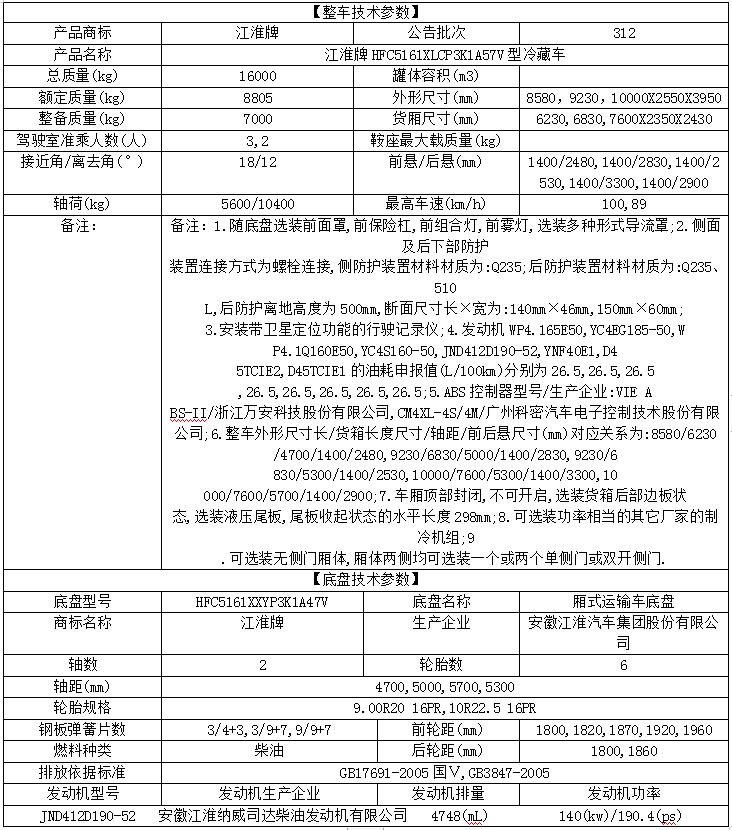 江淮格尔发冷藏车7.6米